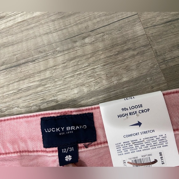 LUCKY Brand 90’s Loose High Rise Cropped Pink Button Fly - Picture 12 of 13